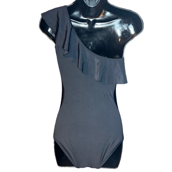 Hilor One Piece Swimsuit One Shoulder Asymmetric Ruffle Monokini Size 6 - Picture 8 of 10